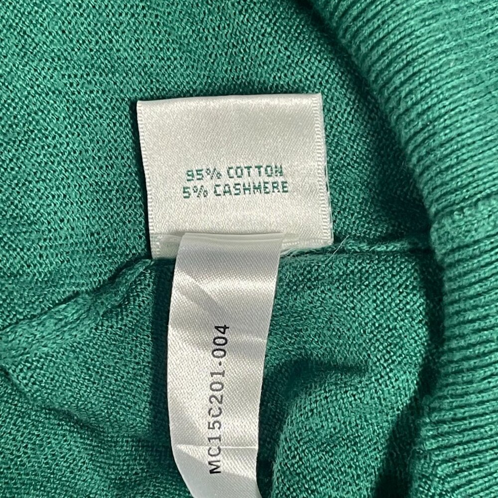Masters Collection Green V-Neck Sweater Medium Cotton Cashmere Blend - Picture 4 of 5